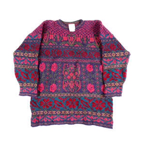 Vintage 90s Laura Ashley Wool Floral Sweater Women’s Small Pullover Knit England